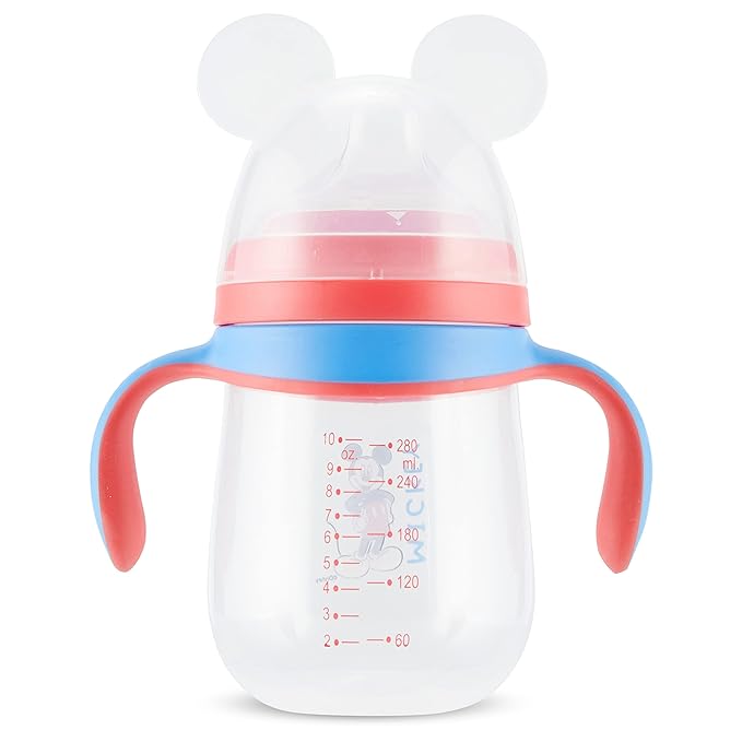 Disney Sippy Cups for Toddlers, Learner Sippy Cups for Kids with Pacifier, BPA-Free Trainer Cup with Handles, Leak-Proof Minnie Mouse and Mickey Mouse Sippy Cups, Perfect Unisex Gift for Children