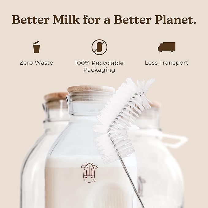 Almond Cow - Milk Jug Brushes for Cleaning, Premium Cleaner With Angled Design for Bottles, Multipurpose Cleaning Brushes for Household Use, 13-Inch Long Handle Scrub Brush