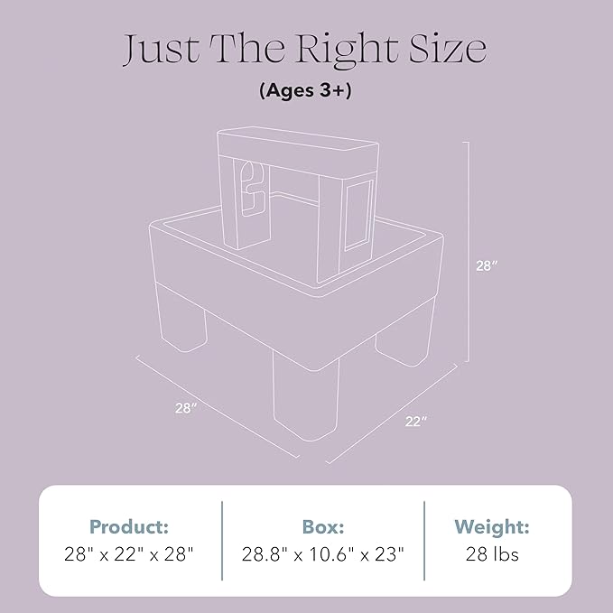 PLAYSMOL Tide Water & Sensory Table, 3-in-1 Play Sand Table with Lid, Toddlers & Kids Indoor Outdoor Activity Water Station, Ages 3+