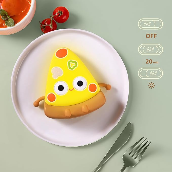QANYI Pizza Lamp, Personalized Yellow Food Decor Lights for Pizzeria Kitchen Restaurant Party Cool Home Desk Decoration, Funny Novelty Nightlight Gift for Kids 4 to 12 Year Old Boys Girls Adult