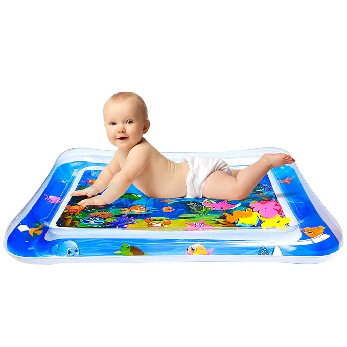 ZHUYNXIR Water mat Infant Toys, Water mat Baby, Inflatable Play Mat Water Cushion Baby Toys, Fun Early Development Activity Play Center for Newborn (27.5x20 in)