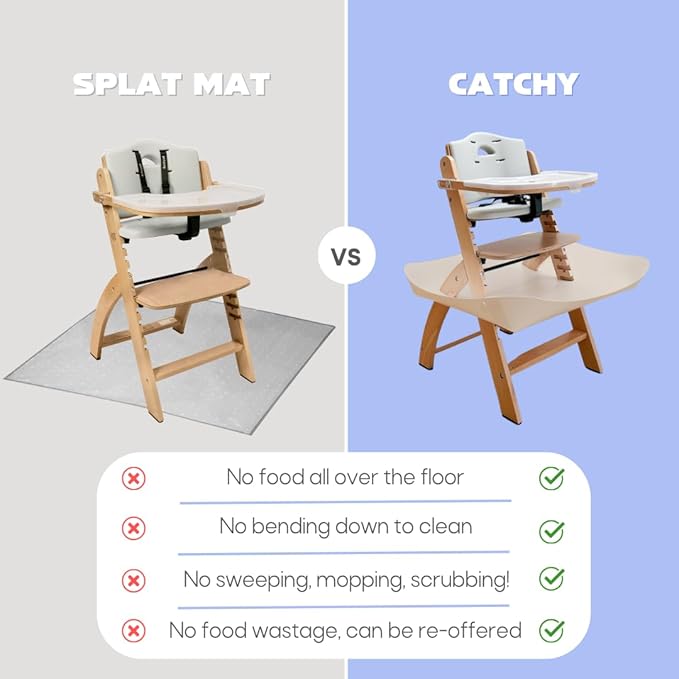 CATCHY - Food Catcher - Compatible with Abiie Beyond Junior High Chair - Highchair Sold Separately - Baby & Toddler Food & Mess Catcher - Under High Chair Accessory - Baby Feeding Essentials