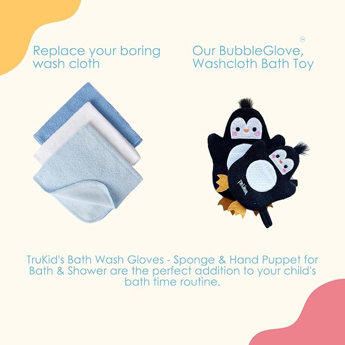TruKid Yumberry Bubble Podz & BubbleGlove Set – Bubble Bath Pods with 2 Wash Gloves for Kids and Toddlers