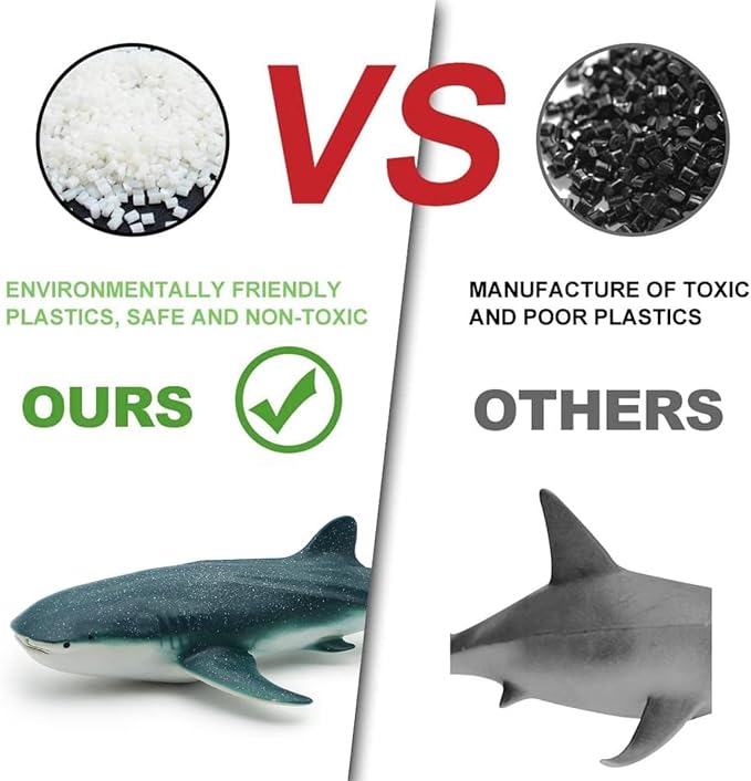 Mostop Sea Animal Toy for Kids 6 Pack 14.5'' Large Size Ocean Sea Marine Animal Figures, Realistic Ocean Sea Creature Action Models Whale Ornament Education Cognitive Toy Set for Boys Girls