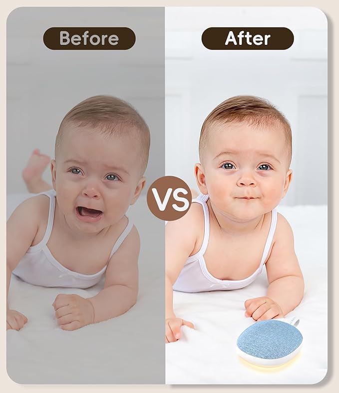 Portable White Noise Sound Machine: Baby Sleep Soother, Bluetooth Speaker, Rechargeable Battery, 4-Speed Timer, 6 Soothing Sounds Adult Therapy Aid for Trave (Blue, Portable)