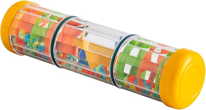 Rainmaker Baby Rain Stick Toys for Kids: 8 inch Rainstick Sensory Rattle Toys for Babies,Shaker Rainfall Tubes Musical Instrument - Yellow