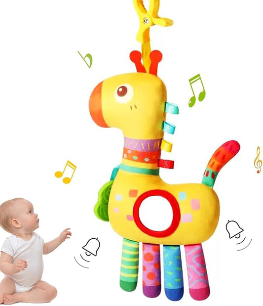 Baby Toys for 3 6 9 12 Months, Bassinet Toys for Infant & Toddlers, Crib Stroller Hanging Doll for Stimulating Baby’s Senses and Developing Motor Skills (Giraffe)
