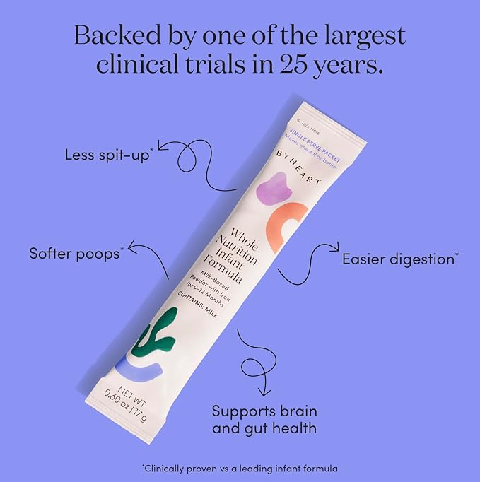 ByHeart Whole Nutrition Anywhere Pack™ Infant Formula Powder, Made with Organic Whole Milk, 14 Count