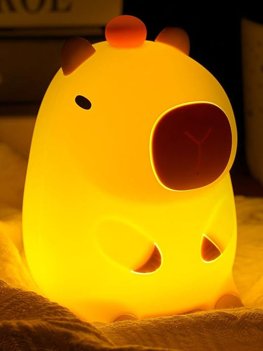 Amaredom Capybara Night Light, Cute Capybara Lamp, Silicone Dimmable Nursery Nightlight, Rechargeable LED Bedside Lamp with 20 Minutes Timer & Tap Control Baby Girls Women Bedrooms, Living Room