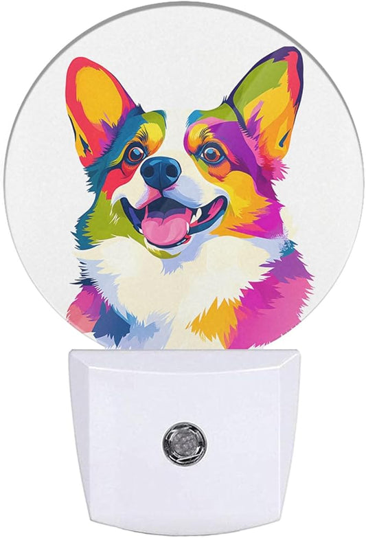 EKOBLA Dog Night Lights Plug into Wall Cute Dog Puppy Animal Plug-in Nightlights Auto Sensor LED Dusk to Dawn Light for Home Indoor Bathroom Hallway Kitchen