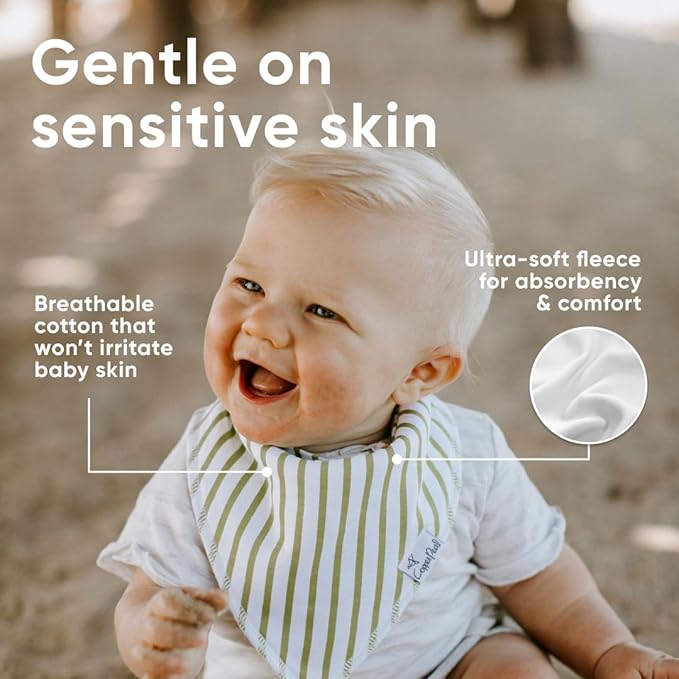 Copper Pearl 4 Pack Soft Cotton Baby Bibs for Drooling and Teething, Absorbent Drool Bibs for Baby Girl and Boy, Adjustable to Fit Newborns to Toddlers, Tons of Styles (Kai)