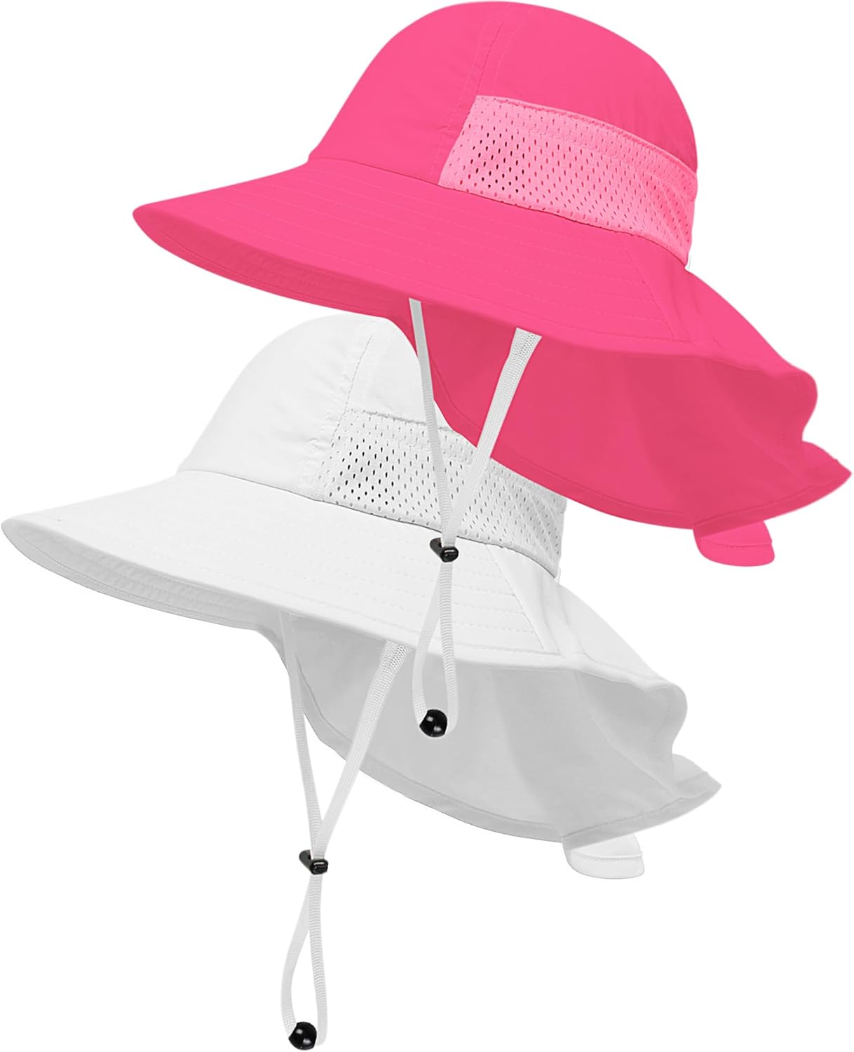Toddler Baby Sun Hat Kids Summer UPF 50+ for Boys Girls Adjustable Beach Hats with Bucket Wide Brim Age 1-7 Years