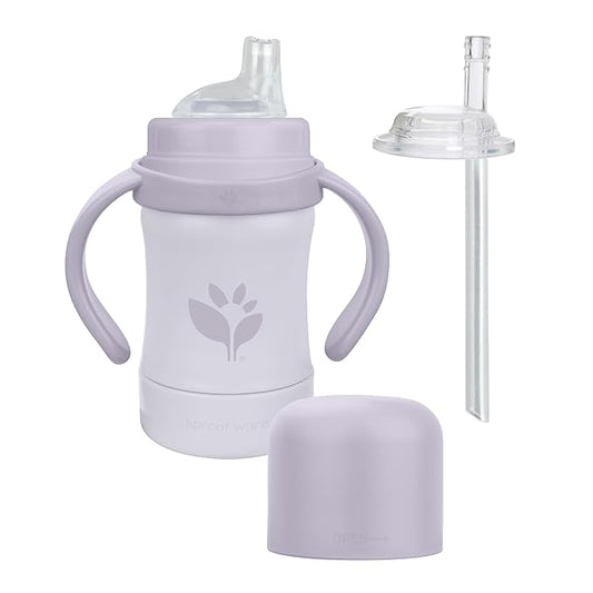 Green Sprouts® Sprout Ware® Sip & Straw 6oz., 6mo+, Plant-plastic, Platinum-cured Silicone, Dishwasher Safe, Grows with Baby, Tested for Hormones