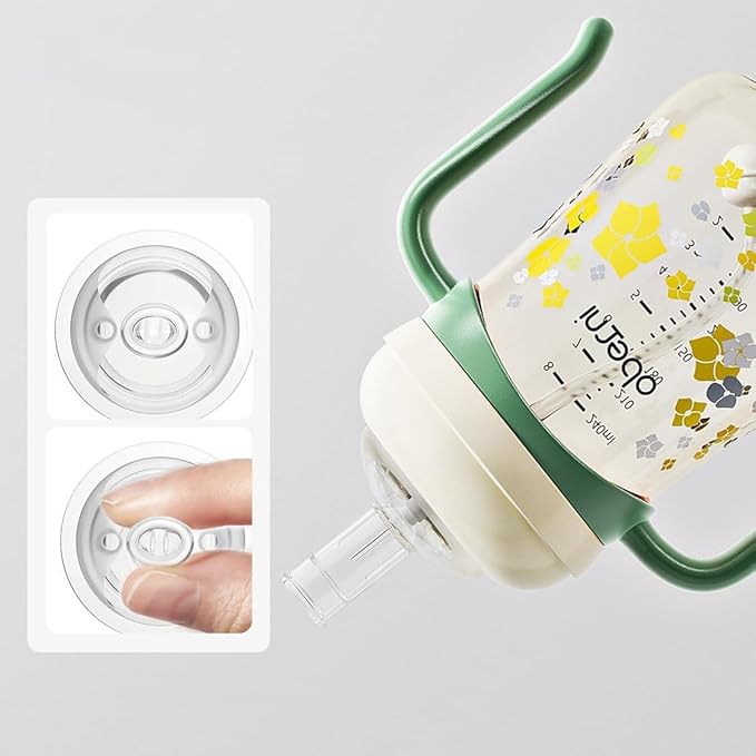 Baby Sippy Cup 240ml/8oz, Toddler Water Drinking Bottle with Non-Spill Valved Spout for 6+ Months, Orange/3Pack