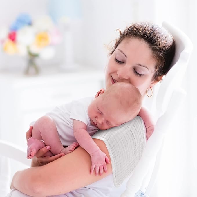 8 Packs Muslin Burp Cloths 6 Layers Unisex Baby Items Absorbent Burp Rags Colorful Muslin Washcloths for Baby Plain Soft Cotton Cloth for Babies Girls Boys, 10 x 20 Inch (Fresh Colors)