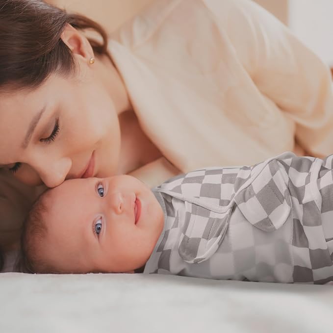 Baby Swaddle Sacks, 3-Pack Newborn Organic Cotton Swaddle Wrap, Adjustable Swaddling Blankets, Nursery Swaddling Essentials for Newborn 0-3 Months, Infant Shower Items Gift (Animals & Square)