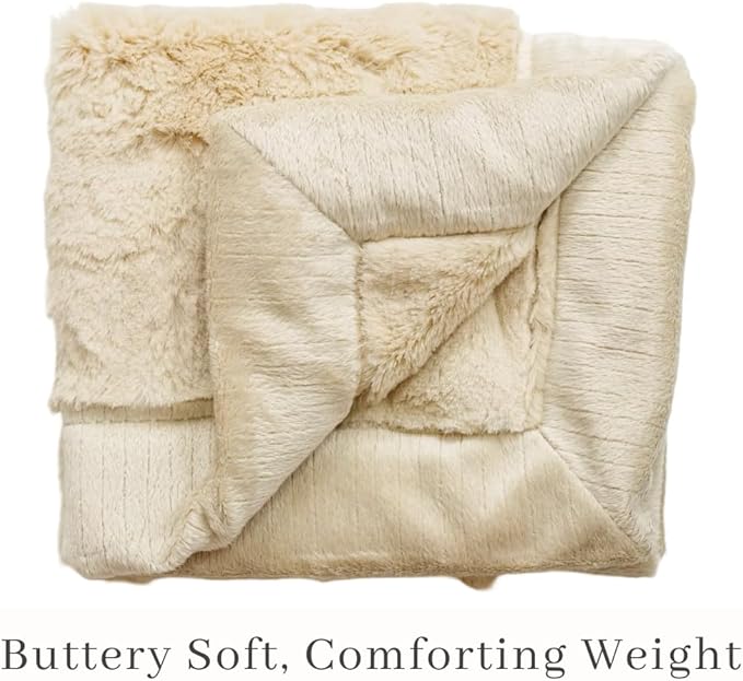 SARANONI Luxury Security Blankets for Babies | Ultra-Soft Lush and Boutique Quality Baby Blanket | Ivory, Mini - 15" x 20"