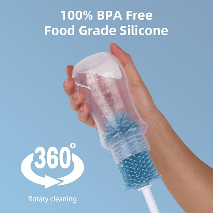 Silicone Cleaning Brush Kit – Household Cleaning Brushes for Bottles and Crevices – Food-Grade Silicone: Dishwasher Safe