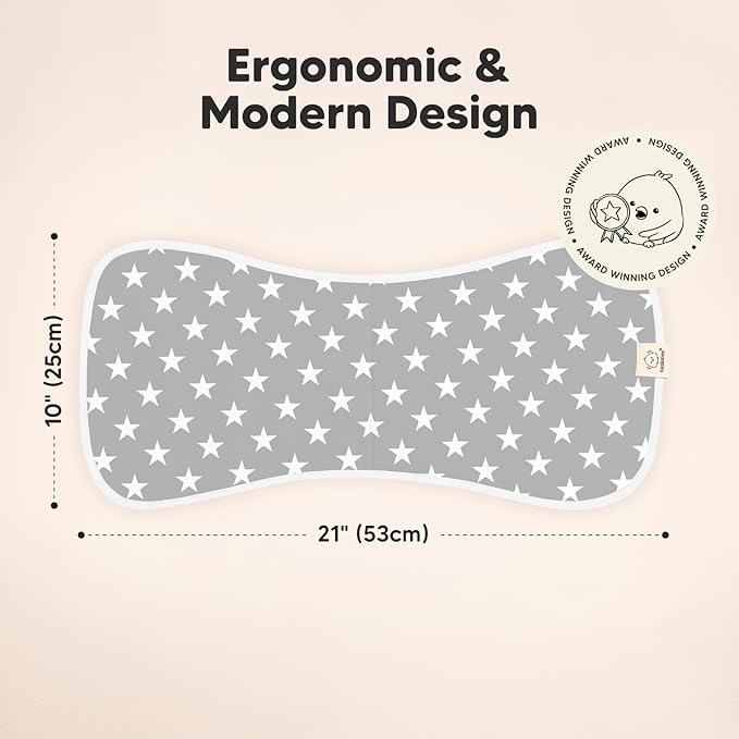 Organic Burp Cloths Baby Boy & Girl - 5-Pack Super Absorbent Cotton Burping Cloths for Babies, Soft & Plush Newborn Spit Up Rags, Infant Towels for Milk Spit Up, Unisex, Large 21" x 10" (Grayscape)