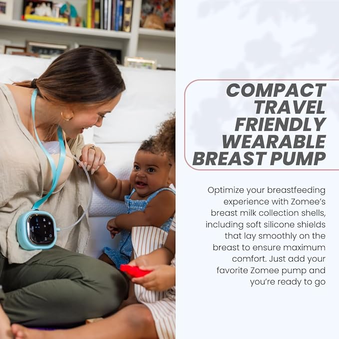 Zomee Z2 Double Electric Breast Pump, Portable, Hands Free Pumping Hospital Grade 3 Modes,19 Suctions,‎ Wearable Breast Pump Including; Silicone Hands Free Collection Cups 8 OZ
