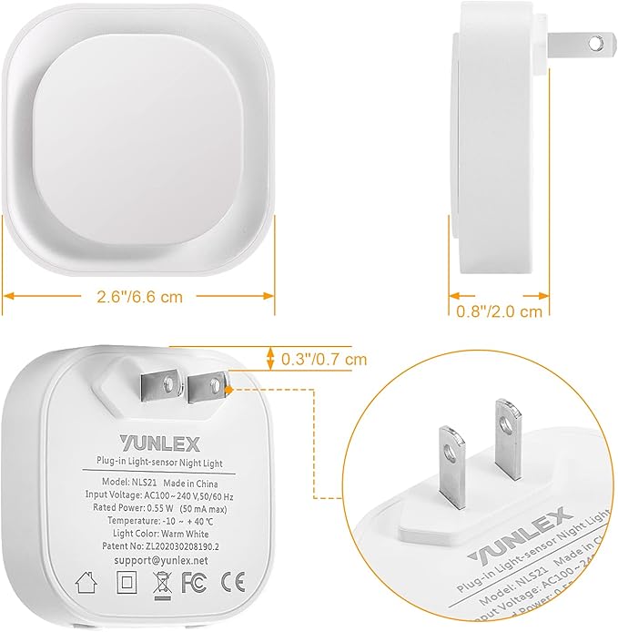 6 Pack Azure Night Light, Crisp Modern Glow with Dimmable Soft Light & Indirect Reflection, Auto Dusk to Dawn Sensor, Plug in LED Nightlight for Bathroom,Toilet, Kitchen Counter, Modern Decor