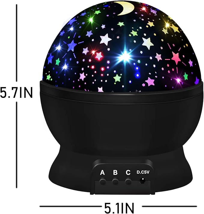Night Light for Kids,Boys Toys for 3 4 5 6 7 8 Year Old Boys,Star Projector 360 Degree Rotation - 4 LED Bulbs 16 Light Color Changing with USB Cable,Lamp Ceiling Lights for Kids Bedroom