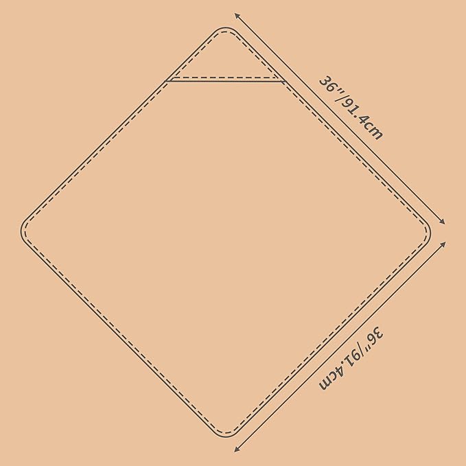 POLYTE Premium Hypoallergenic Microfiber Hooded Baby Bath Towel, 36 x 36 in, 2 Pack (White w/Yellow,Blue Trim)