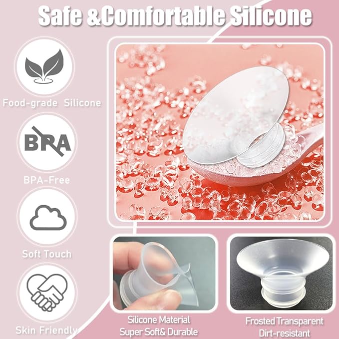 Flange Insert 8PCS 15mm Compatible with Momcozy M9/M6/M5/S12 Pro/V1 Pro/V2 pro, Spectra/Medela/Elvie/NCVI/TSRETE/eufy/Lansinoh/Paruu/MomMed Breast Pump 24mm Shields/Flanges (8pcs-15mm)