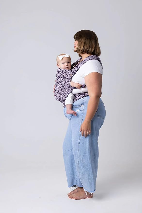 Mabē Monarch Ergonomic Baby Carrier – Premium Cotton Soft Structured Newborn to Toddler Carrier with Hip-Healthy Design, 3 Carry Positions (7-35lbs), Lightweight & Breathable, (Violet Wings)