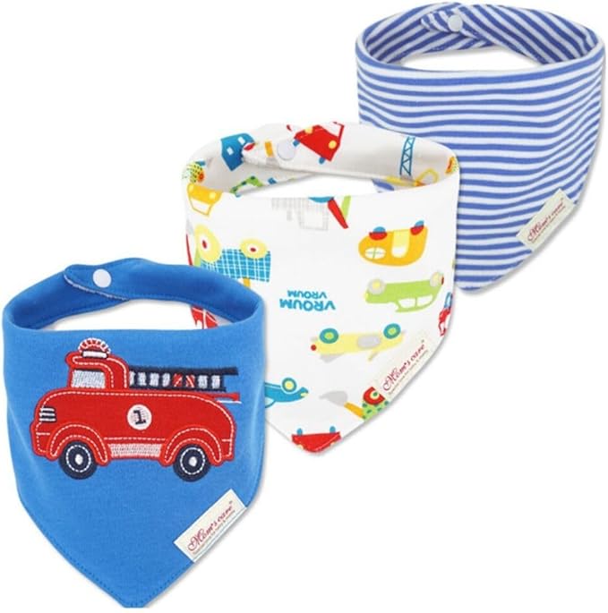 JN&LULU 3 Pack Newborn Baby Bibs Bandana Drool Bibs for Drooling Cotton Baby Gifts