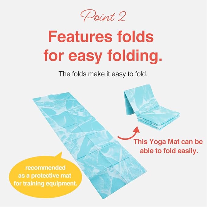 Folding Yoga Travel Pilates Mat Foldable Easy to Carry to Class Beach Park Tear resistant Travel Picnics 4mm Thick 9 Colors