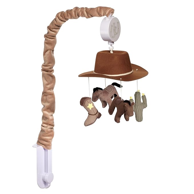 Lambs & Ivy Country Western Cowboy Hat Musical Baby Crib Mobile Soother Toy