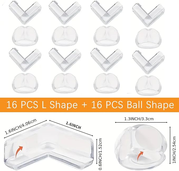 32 PCS Corner Protector Baby, Clear Table Corner Protectors Baby Proofing Baby Safety Products Baby Proof Corners and Edges Furniture Corner Protector