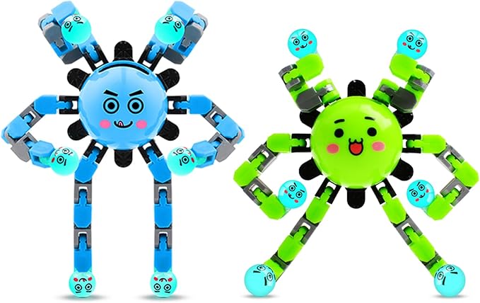 Transformable Fidget Spinner Toys for Kids and Adults,2 PCS Finger Sensory Toy for Boys Girls Autism ADHD Relief,Gifts for Chrismas Birthdays Party Favors for Teens Travel Stocking Stuffers