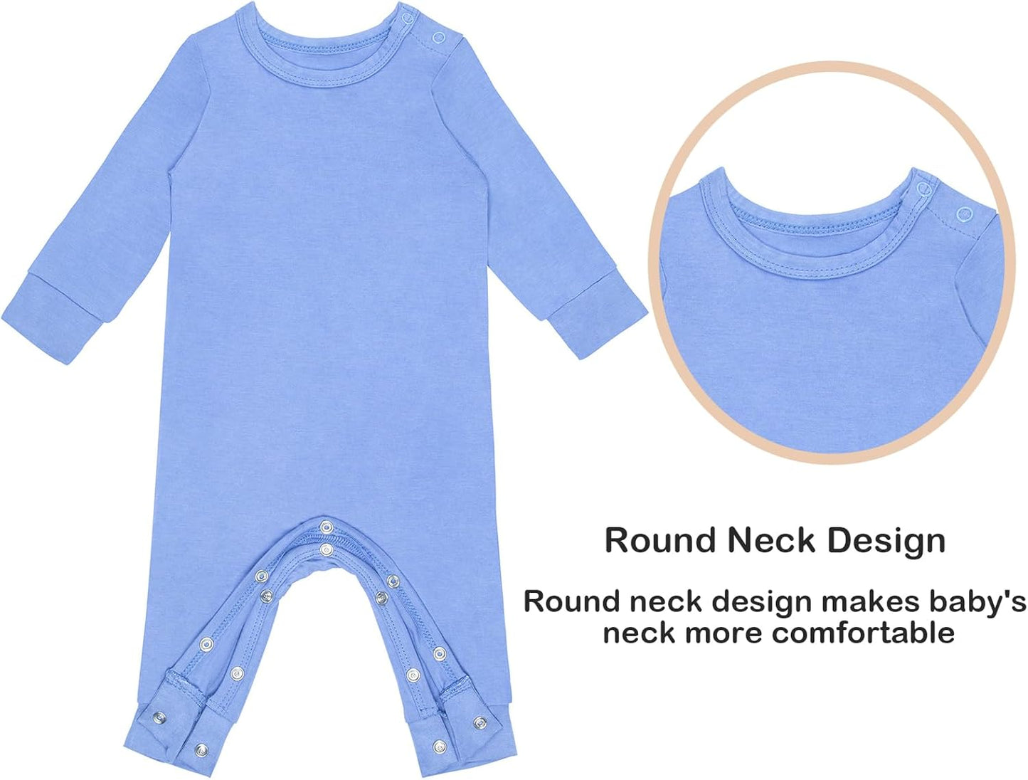 GUISBY Rayon Baby Pajamas, Long Sleeve with Snap Closure Pajamas Sleepers