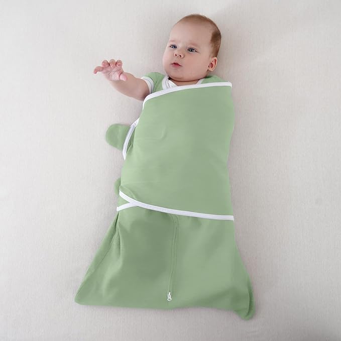 Baby Swaddle for Newborn Sleep Sack 0-3 Months, 2-Pack Transition Swaddle Arms Up/In/Out with 2-Way Zipper 100% Cotton 0.8 Tog Baby Transitional Sack for Boy Girl (Small 5-14lbs)