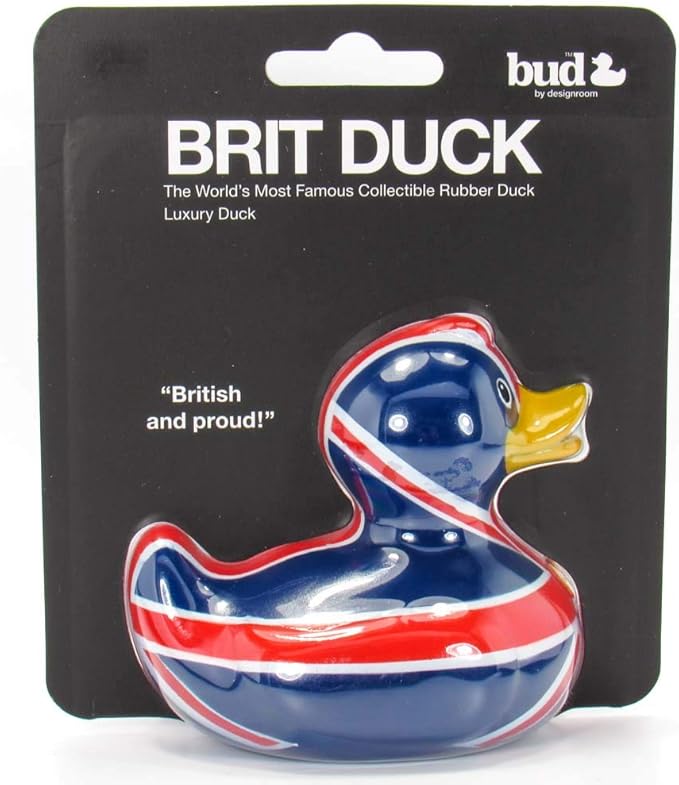 Brit Rubber Duck Bath Toy by Bud Duck | Elegant Gift Packaging - British and Proud! | Child Safe | Collectable