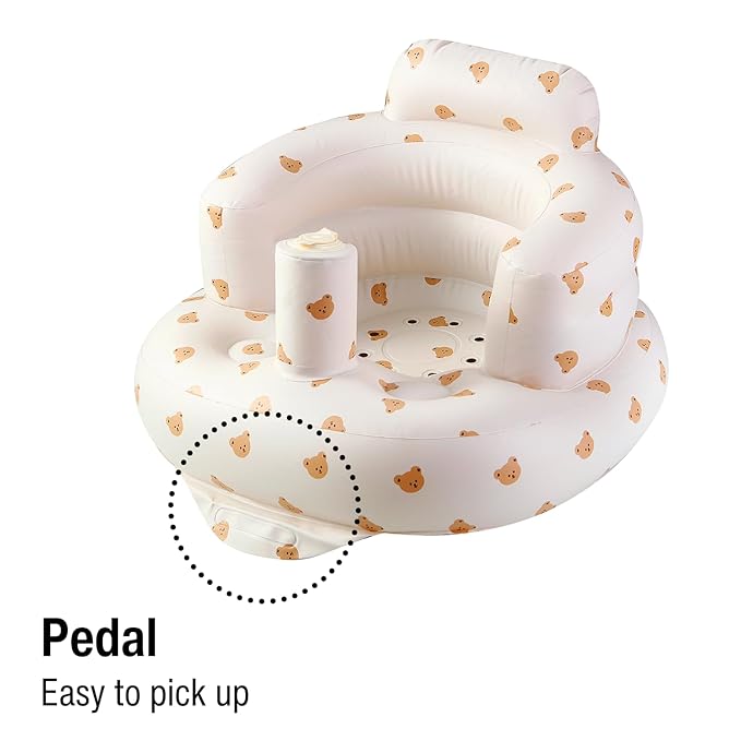 PandaEar 2 Pack Baby Inflatable Bathtub & Baby Seat for 3 Months+, Portable Travel Baby Infant Bath Tub and Infant Chair Toddler Floor Seats with Built in Air Pump for Newborn