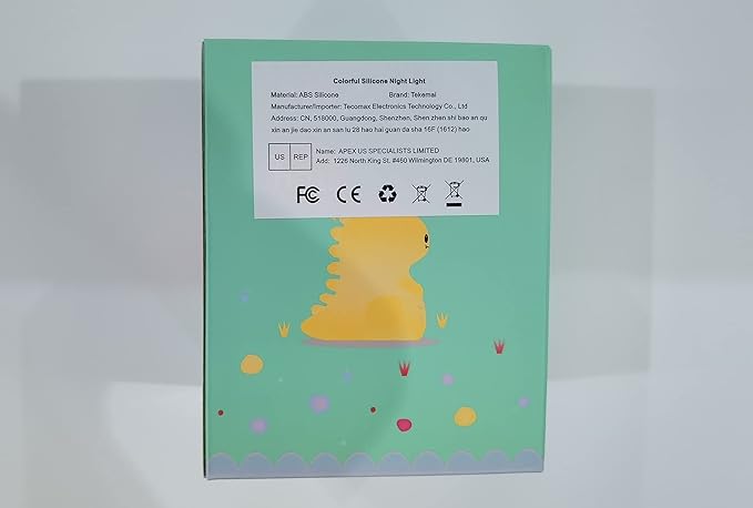 Night Light, Bedside Lamp, Baby Nursery Lamp for Breastfeeding Safe, Break Resistant, Eye Caring, Adjustable Brightness & Color, Timing Function, Remote Control + Touch Control - Dinosaur