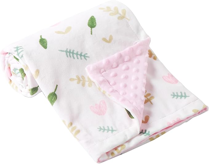 iEvolve Baby Nursery Bed Blankets Ultra Soft Double Layer Mini Blanket Minky Blanket Receiving Blankets Shower Gifts(Flower,45 * 60in)