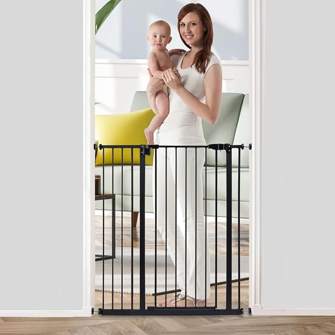 Kinfant 41" Extra Tall Baby Gate - 41 Inch Pet Gate Includes 6-Inch Extension Kit & Pressure Mount Kit, Auto Close Baby Gates for Toddler and Pet