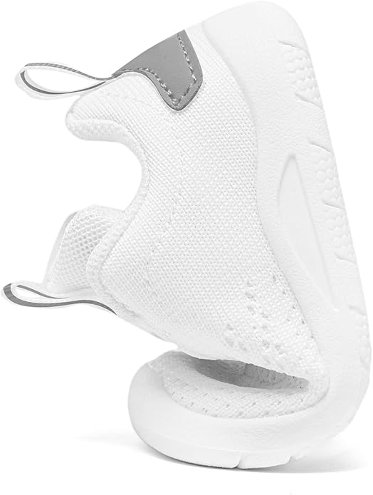 MORENDL Toddler Slip On Sneakers Baby Walking Shoes Non-Slip Breathable Unisex Pink Mesh Lace-Up Athletic Sneakers Infant Running Shoes