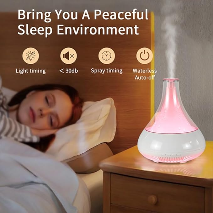Smart Aromatherapy Diffuser & Humidifier with Phone App Control - 350ML Ultrasonic Essential Oil Diffuser, Whisper-Quiet, Air Freshener, Multi-Color LED