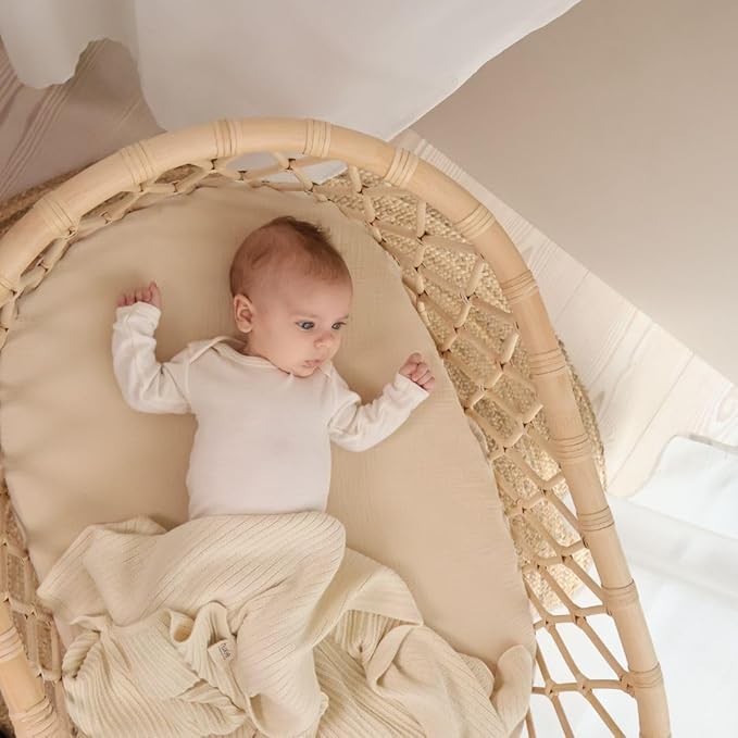 Knitted Organic Cotton Baby Blanket- Swaddle Blanket, 30" x 40" Soft Receiving Blanket for Newborn 2-Pack (Soft White and Blush)