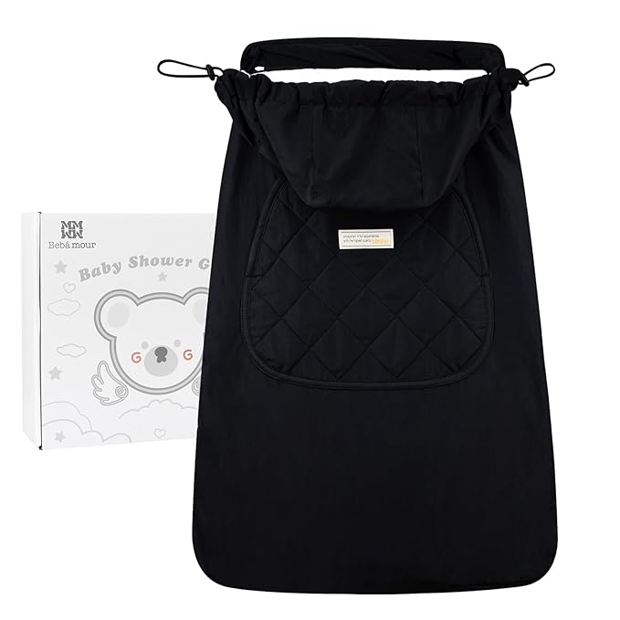 Bebamour Universal Hoodie All Season Carrier Cover for Baby Carrier (A Black)