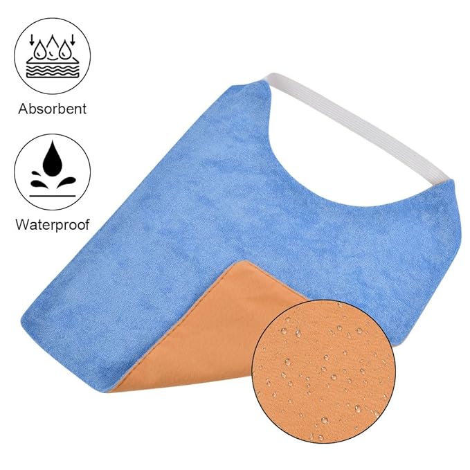 Vicloon Baby Bibs, 5PCS Terry Bib Set, Baby Bibs for Boys, Girls, Terry Drool Cotton Bibs Waterproof protection, Adjustable Elastic Strap, Baby Bandana Drool Bibs for Feeding, Teething Drooling(Color)