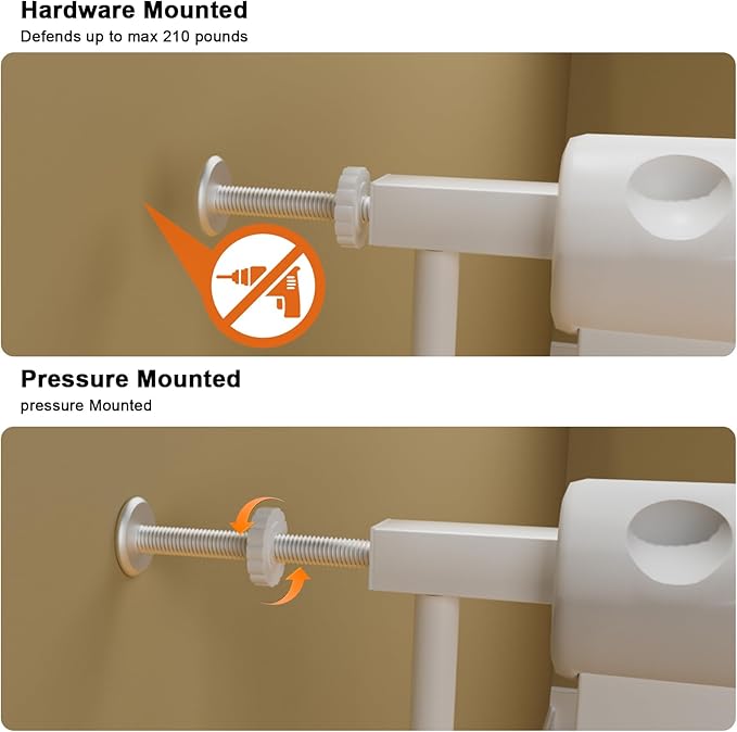 HOOEN Extra Wide Baby Gates 48-53 Inch Indoor Child Gate for Kid or Pet Dogs Walk Through Pressure Mounted Baby Gate for Doorway Stairs Living Room