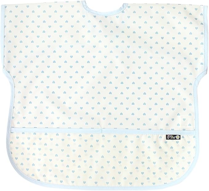 Short Sleeve Waterproof Bib for Toddlers – Feeding Apron for Mealtime, Daycare, Self-Feeding & Messy Play, Baby Bib