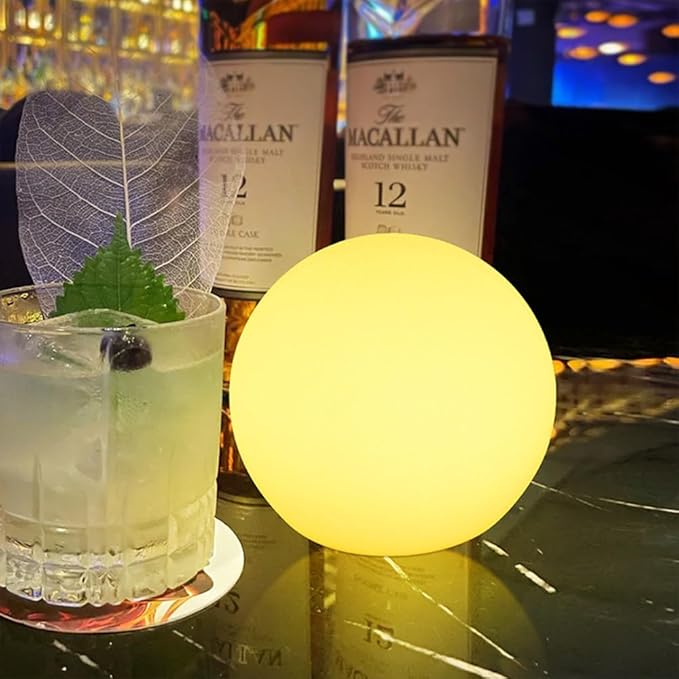 LED Globe Orb Light, 6-in LED Light Ball for Kid, 16 Dimmable Colors & 4 Modes Light Up Ball Mood Lamp w/Remote, Rechargeable Orb Night Lights Waterproof Outdoor Globe Lights for Home/Nursery/Party