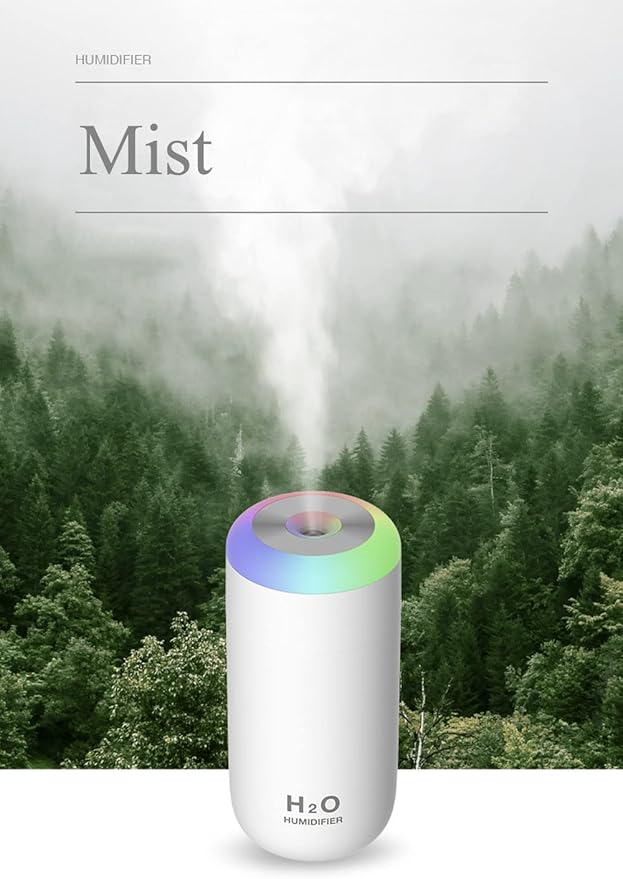 Baby Humidifier, 350ml Small Humidifier for bedroom, desk, travel, plants (White)